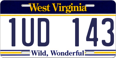 WV license plate 1UD143