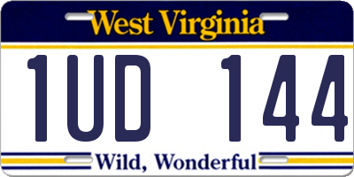 WV license plate 1UD144