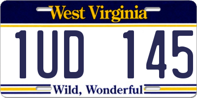 WV license plate 1UD145