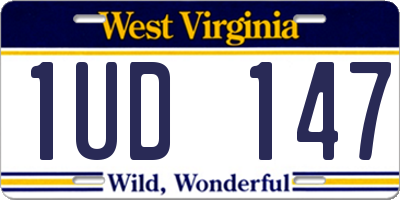 WV license plate 1UD147