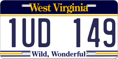 WV license plate 1UD149