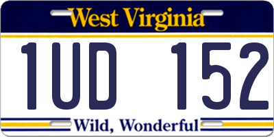 WV license plate 1UD152