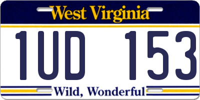 WV license plate 1UD153