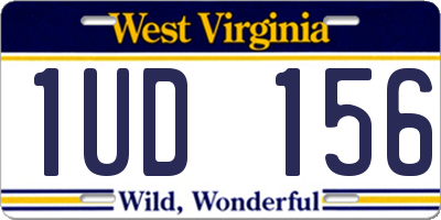 WV license plate 1UD156