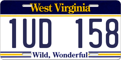 WV license plate 1UD158