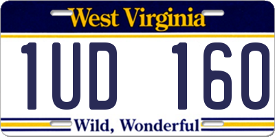 WV license plate 1UD160