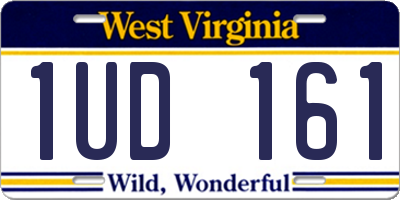 WV license plate 1UD161
