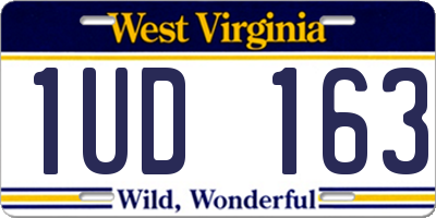 WV license plate 1UD163