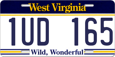 WV license plate 1UD165