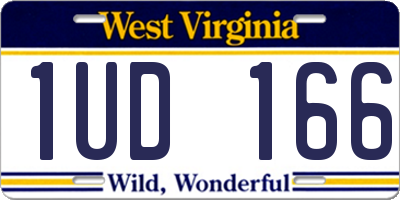 WV license plate 1UD166