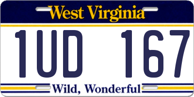 WV license plate 1UD167