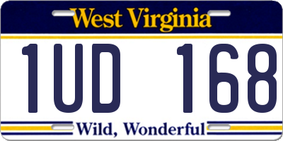 WV license plate 1UD168