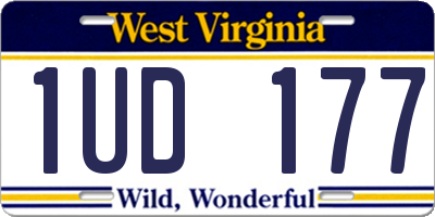 WV license plate 1UD177