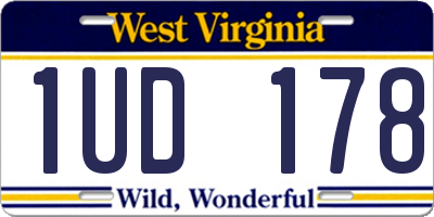 WV license plate 1UD178