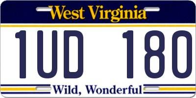WV license plate 1UD180