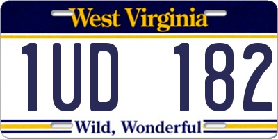 WV license plate 1UD182