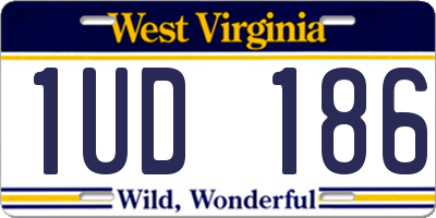 WV license plate 1UD186