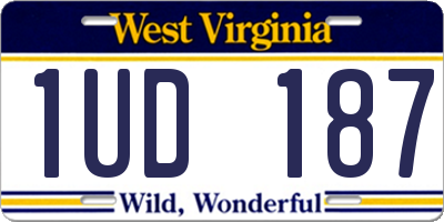 WV license plate 1UD187