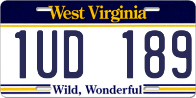 WV license plate 1UD189