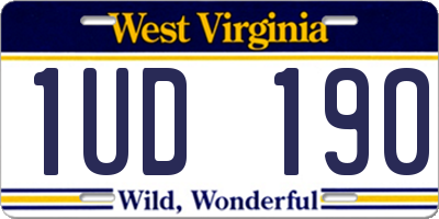 WV license plate 1UD190