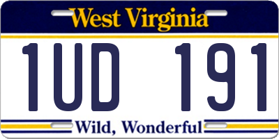 WV license plate 1UD191