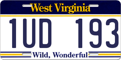 WV license plate 1UD193
