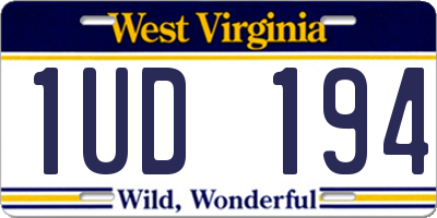 WV license plate 1UD194