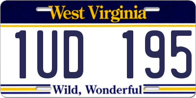 WV license plate 1UD195