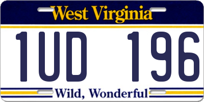 WV license plate 1UD196