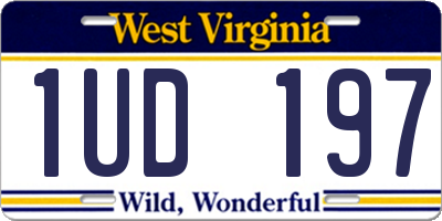 WV license plate 1UD197