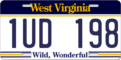 WV license plate 1UD198