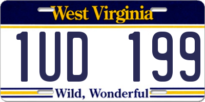 WV license plate 1UD199