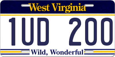 WV license plate 1UD200