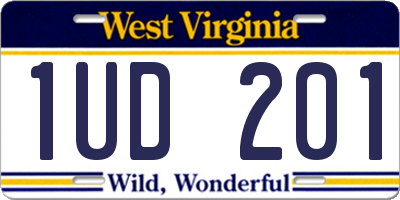 WV license plate 1UD201