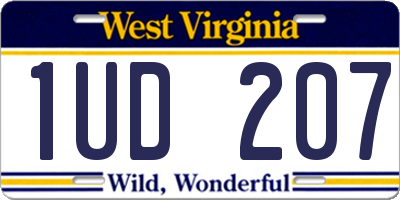 WV license plate 1UD207