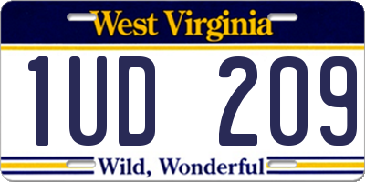 WV license plate 1UD209