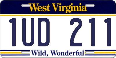 WV license plate 1UD211