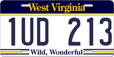 WV license plate 1UD213