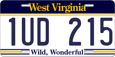 WV license plate 1UD215
