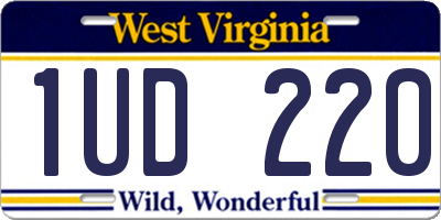 WV license plate 1UD220