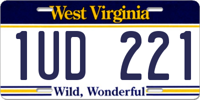 WV license plate 1UD221
