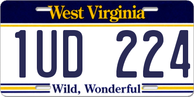WV license plate 1UD224