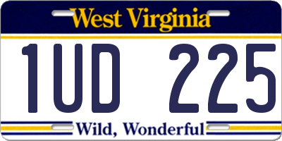 WV license plate 1UD225