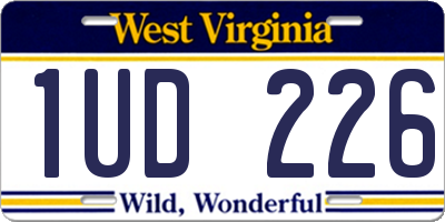 WV license plate 1UD226