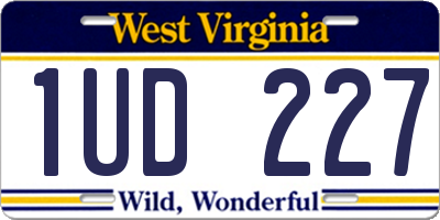 WV license plate 1UD227