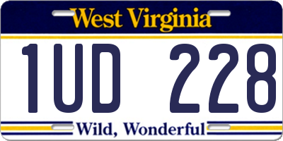 WV license plate 1UD228