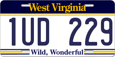 WV license plate 1UD229