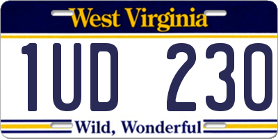WV license plate 1UD230
