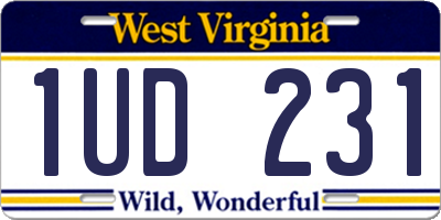 WV license plate 1UD231