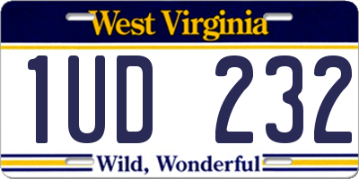 WV license plate 1UD232
